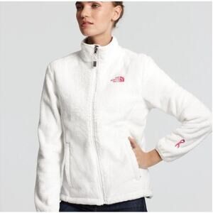 The North Face Women's Osito Fleece Jacket size Small Breast Cancer Ribbon White